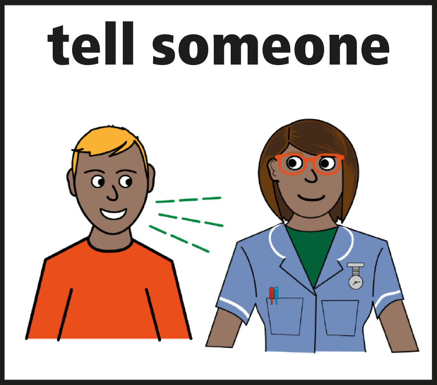 Illustration of a patient talking to a nurse